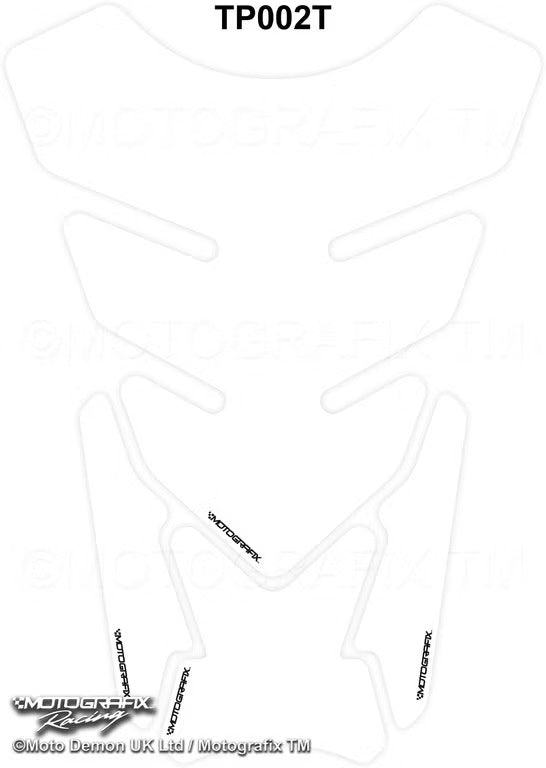 Universal Plain Transparent Clear Quadra Motorcycle Tank Pad Protector Motografix 3D Gel TP002T