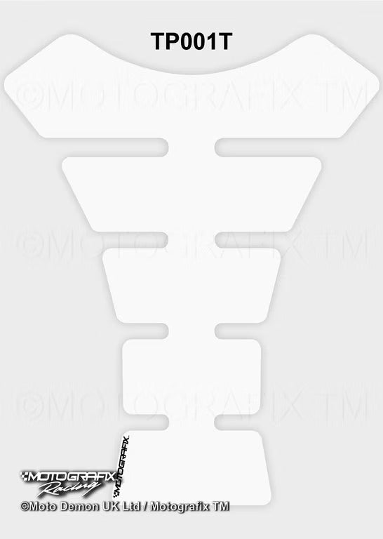 Universal Plain Transparent / Clear Motorcycle Tank Pad Protector Motografix 3D Gel TP001T