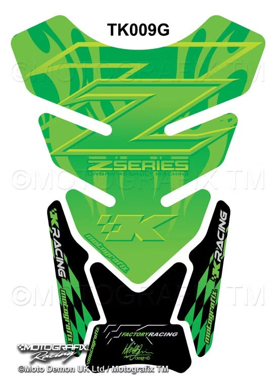 Kawasaki Z Series Z750 / Z1000 Green Motorcycle Tank Pad Protector Motografix 3D Gel TK009G