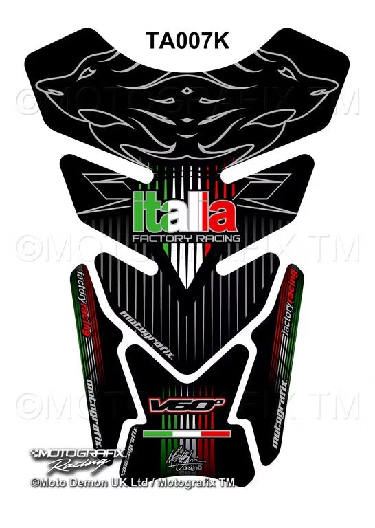 Aprilia RSV MILLE RS250 FALCO Black Motorcycle Tank Pad Protector Motografix 3D Gel TA007K