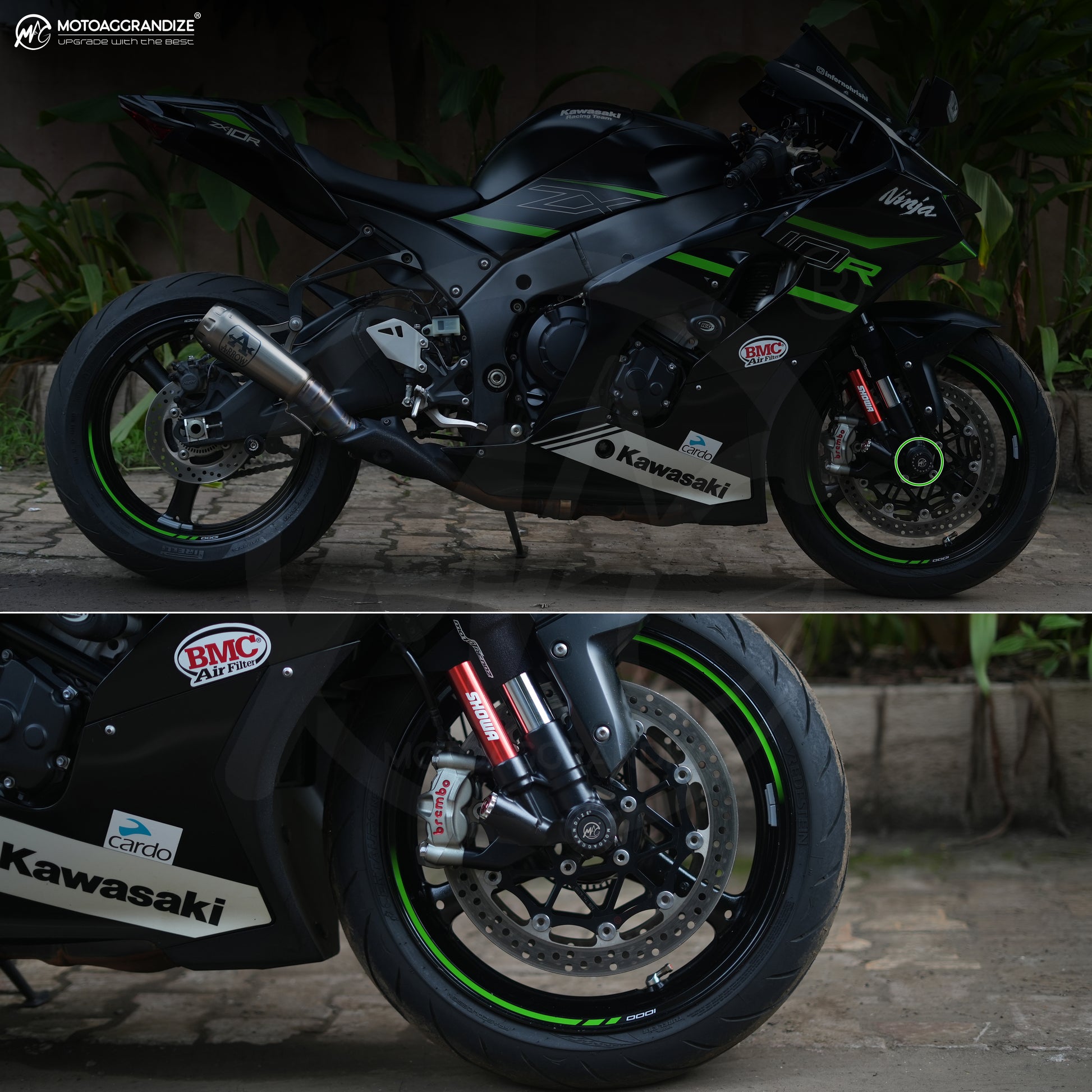 Kawasaki Ninja ZX10R/ ZX10RR Combo Frame Sliders, Fork Sliders, Tail Tidy, Spools