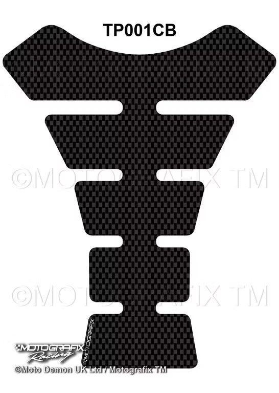 Universal Plain Carbon Fibre Motorcycle Tank Pad Protector Motografix 3D Gel TP001CB