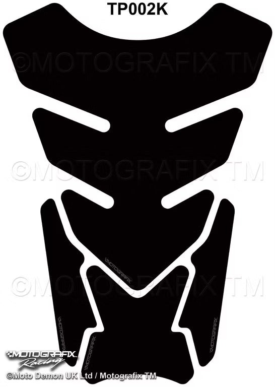 Universal Plain Black Quadra Motorcycle Tank Pad Protector Motografix 3D Gel TP002K