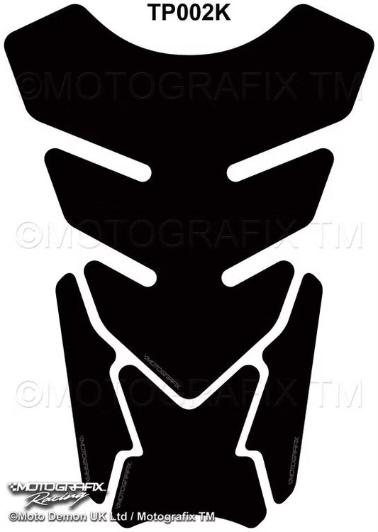 Universal Plain Black Quadra Motorcycle Tank Pad Protector Motografix 3D Gel TP002K
