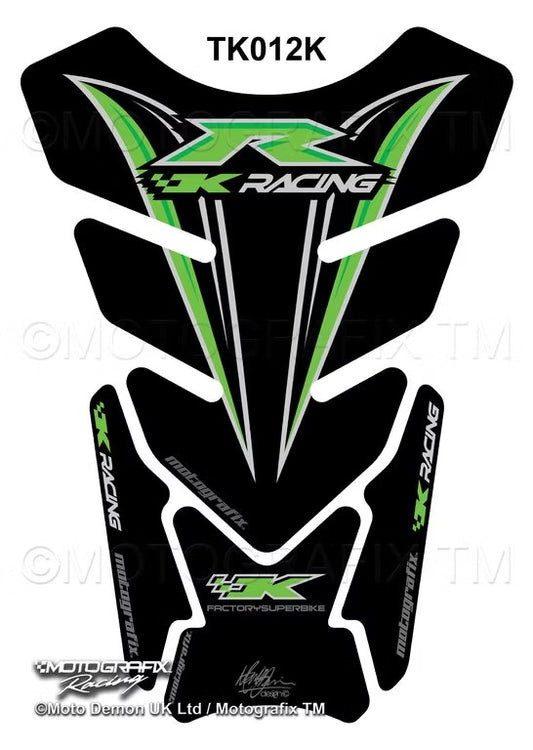 Kawasaki zx6r zx9r zx10r etc zxr Black Motorcycle Tank Pad Protector Motografix 3D Gel TK012K