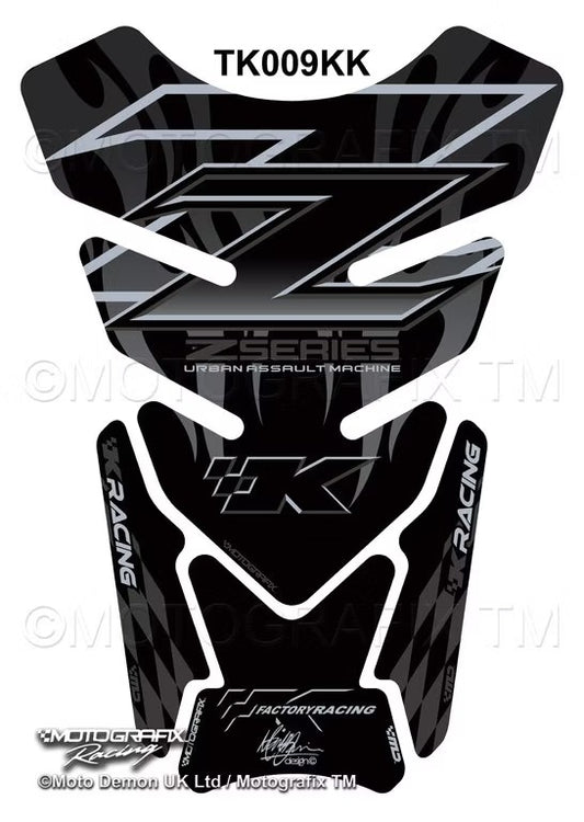 Kawasaki Z750 Z1000 Z Series Black Motorcycle Tank Pad Protector Motografix 3D Gel TK009KK