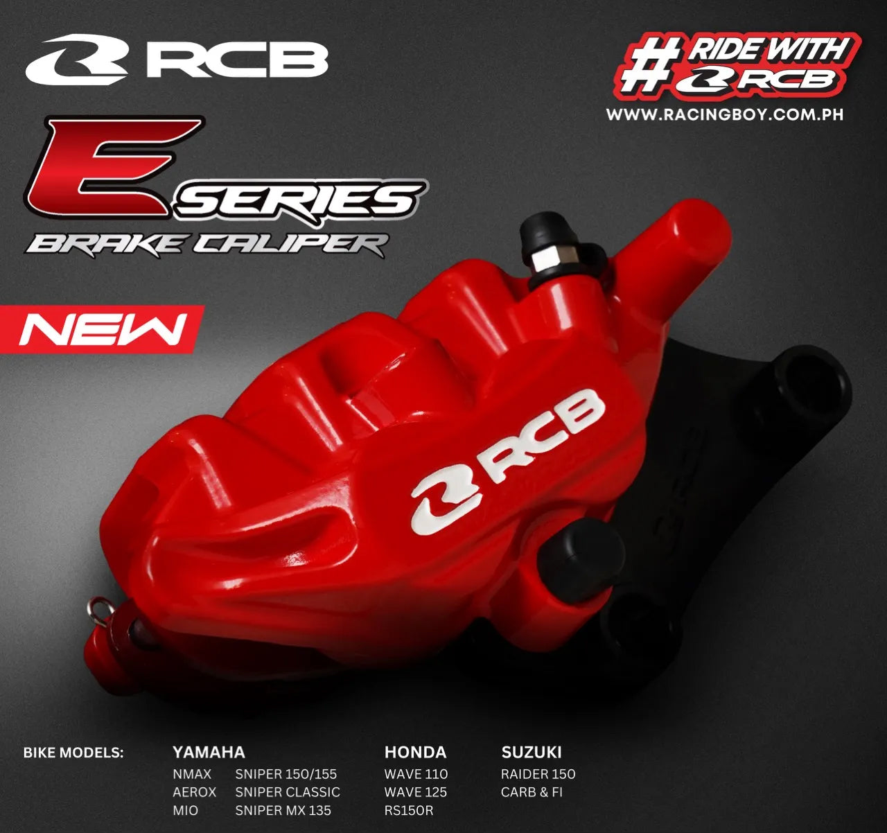 RCB BRAKE CALIPER E SERIES NMAX (F) - BK | Part 01BC080B