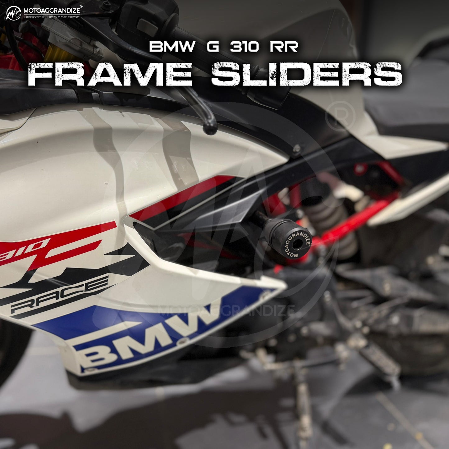 Motoaggrandize Frame sliders/ Crash Protectors for BMW G 310 RR | TVS Apache RR 310