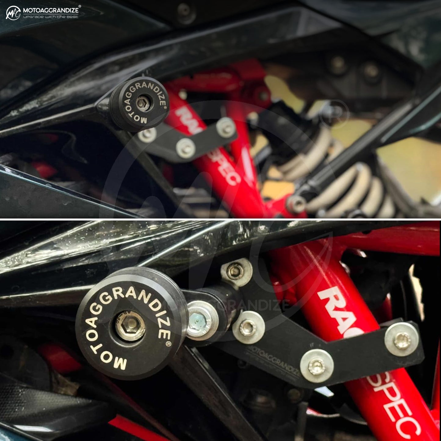 Motoaggrandize Frame sliders/ Crash Protectors for BMW G 310 RR | TVS Apache RR 310