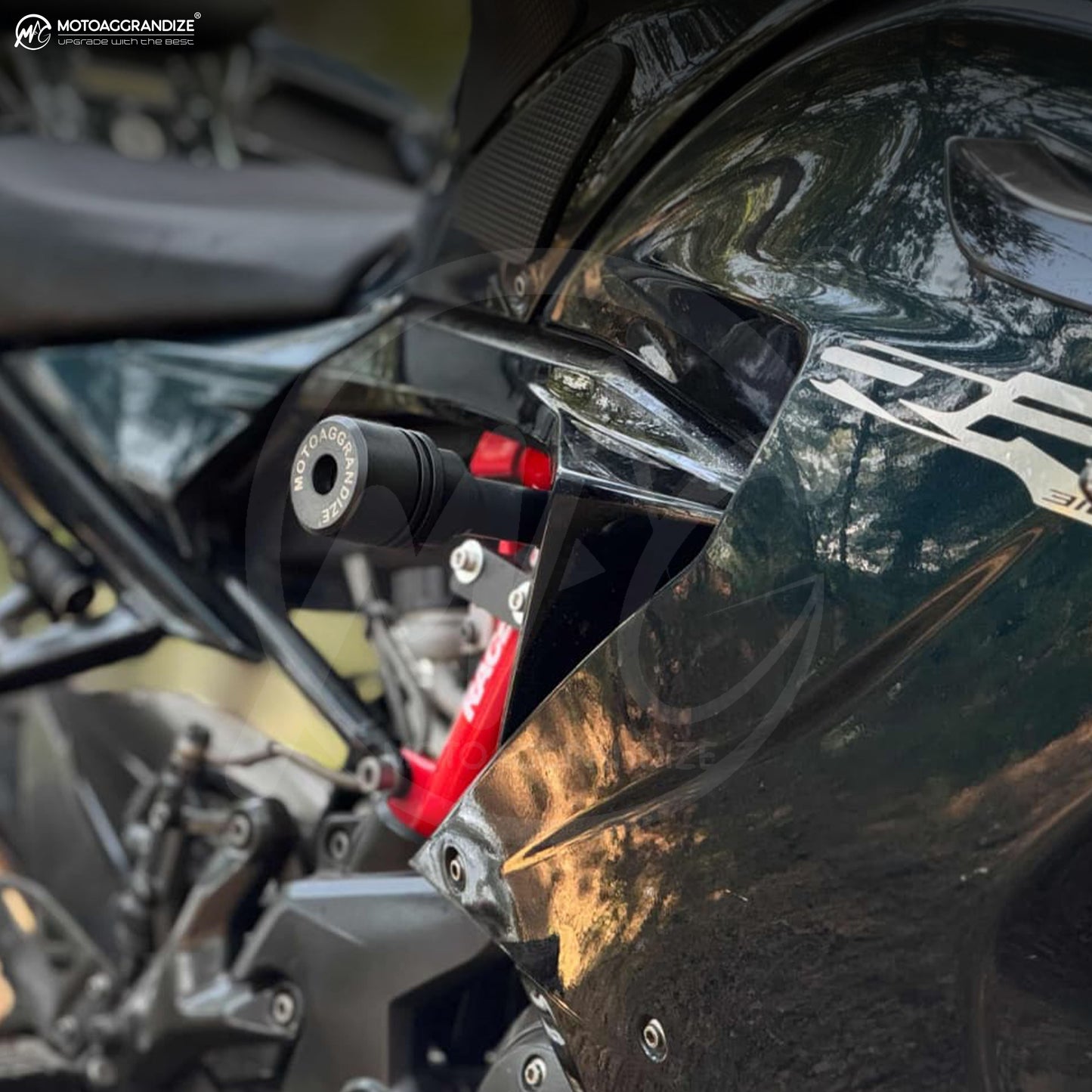 Motoaggrandize Frame sliders/ Crash Protectors for BMW G 310 RR | TVS Apache RR 310