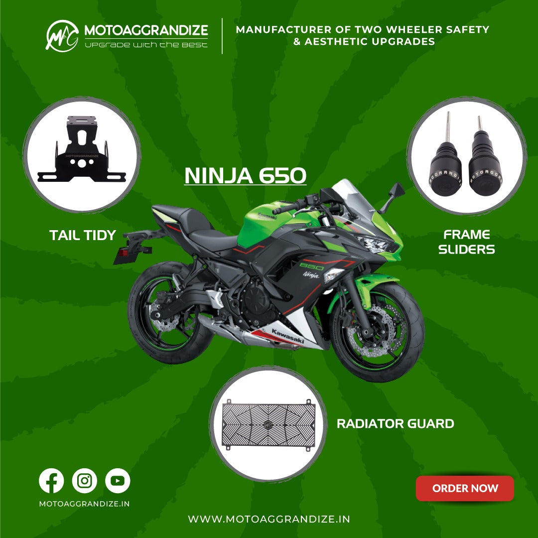 Kawasaki Ninja 650 Combo | Frame Sliders, Radiator Guard, Tail Tidy