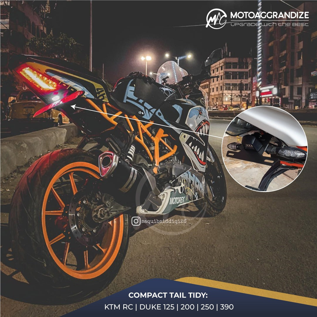 KTM RC 125/ 200/ 250/ 390 Combo | Frame Sliders, Compact Tail Tidy, Radiator Guard, Fork Sliders